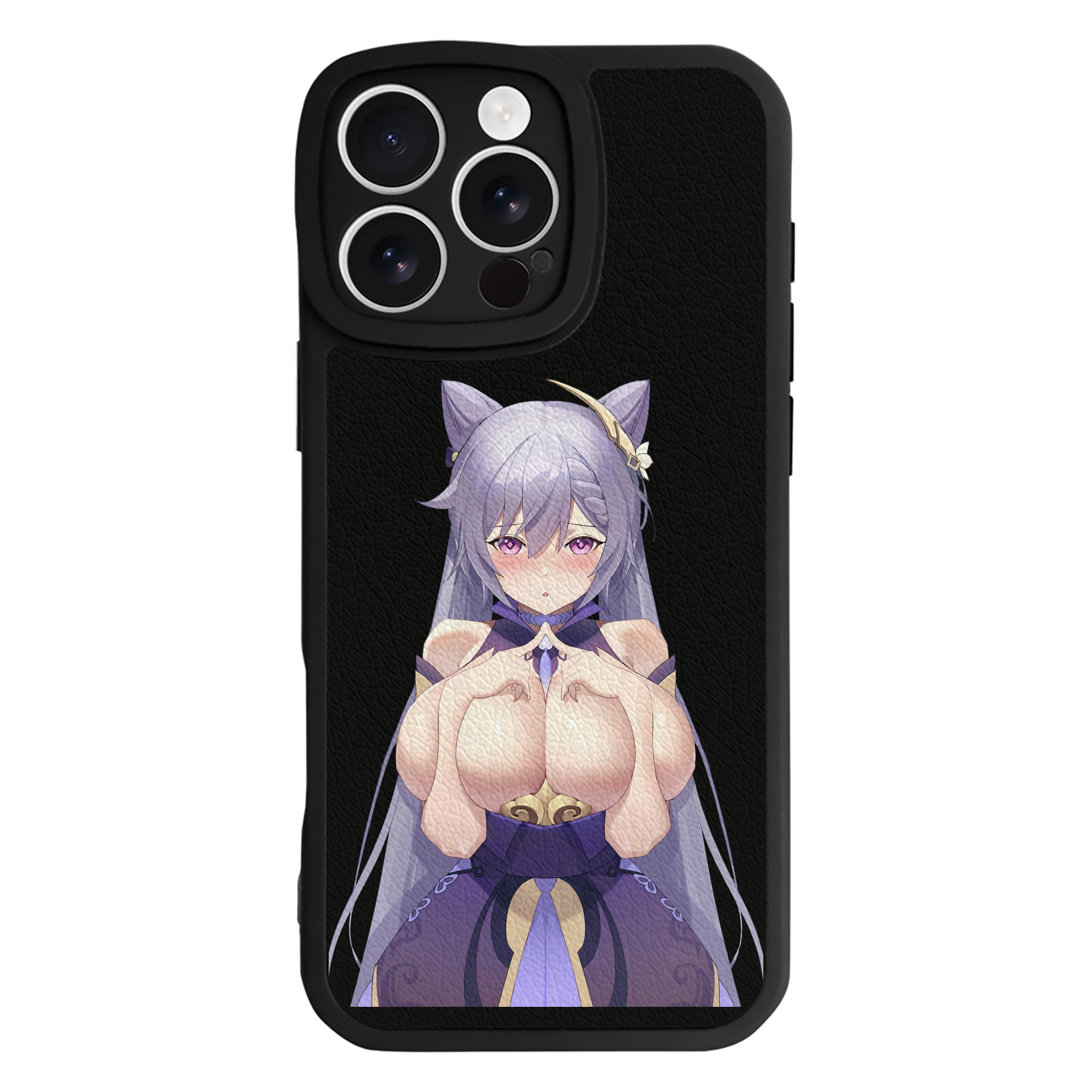 げんし神 刻晴 こくせい genshin Kokusei 【iPhone 16シリーズ対応】シリコンスマホケース（レザー調） 材質：シリコン